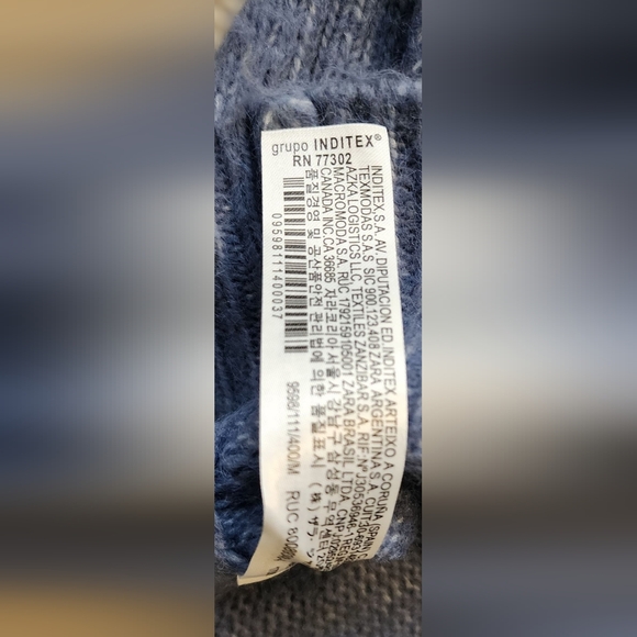 Zara Medium Blue Roll Neck Turtleneck Sweater - Picture 4 of 10